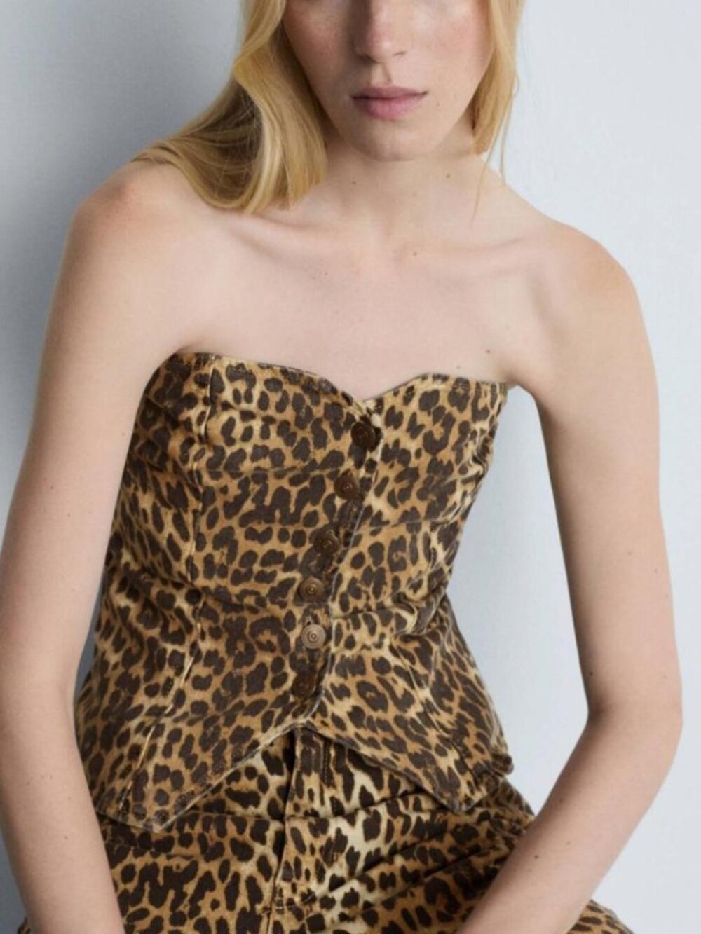 MANGO NWT Leopard Print Corset Top - Small